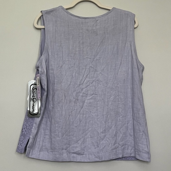 RARE FIND - Vintage Saint Germain Paris Lavender Dainty Lace Overlay Blouse - Picture 2 of 9